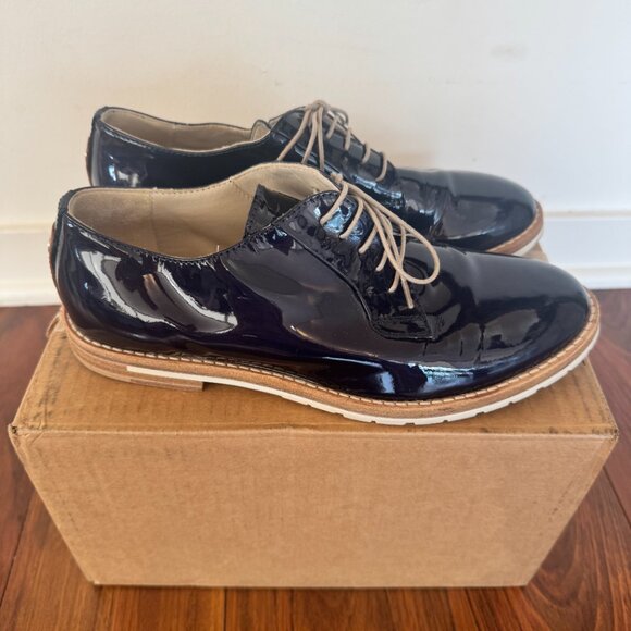 AGL Navy Patent Leather Lace-Up Shoes - Picture 9 of 12
